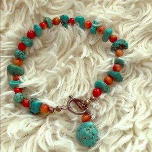 Real Turquoise Southwestern Stone Bracelet